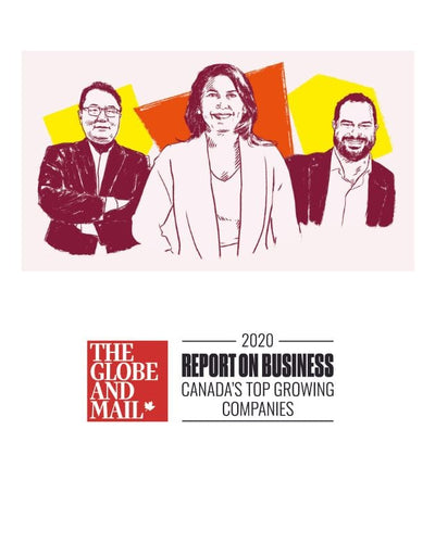 Illustration of business people with The Globe and Mail 2020 Report on Business logo.