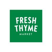 Fresh Thyme Market logo in white text on a green square background.