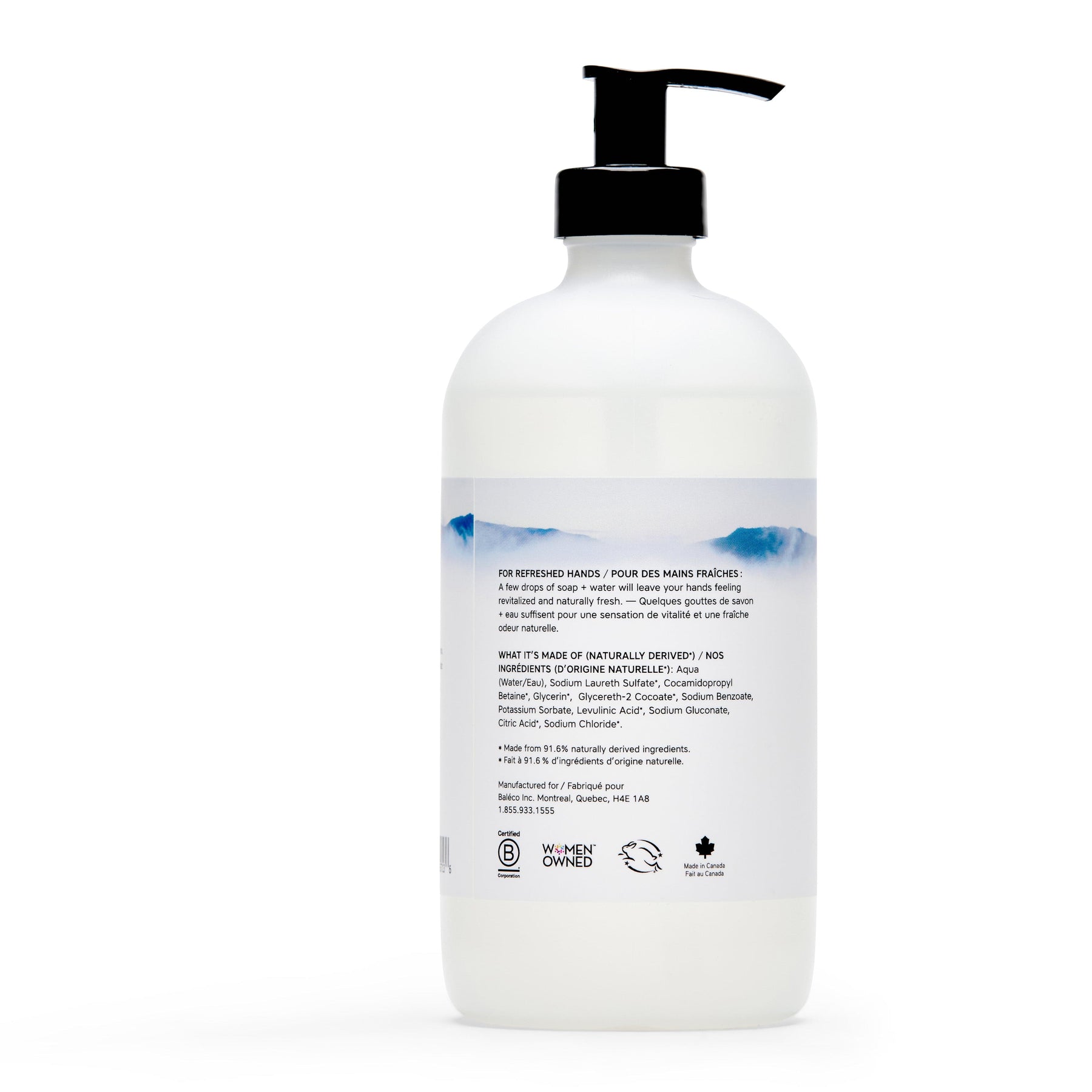 Hand soap, back label.