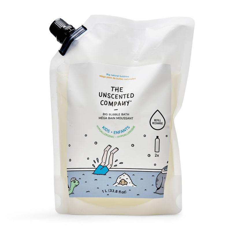 Big bubble bath refill pouch for kids, 1L.
