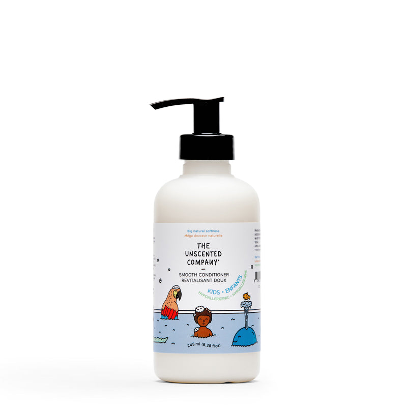 Kids smooth conditioner bottle, front view.