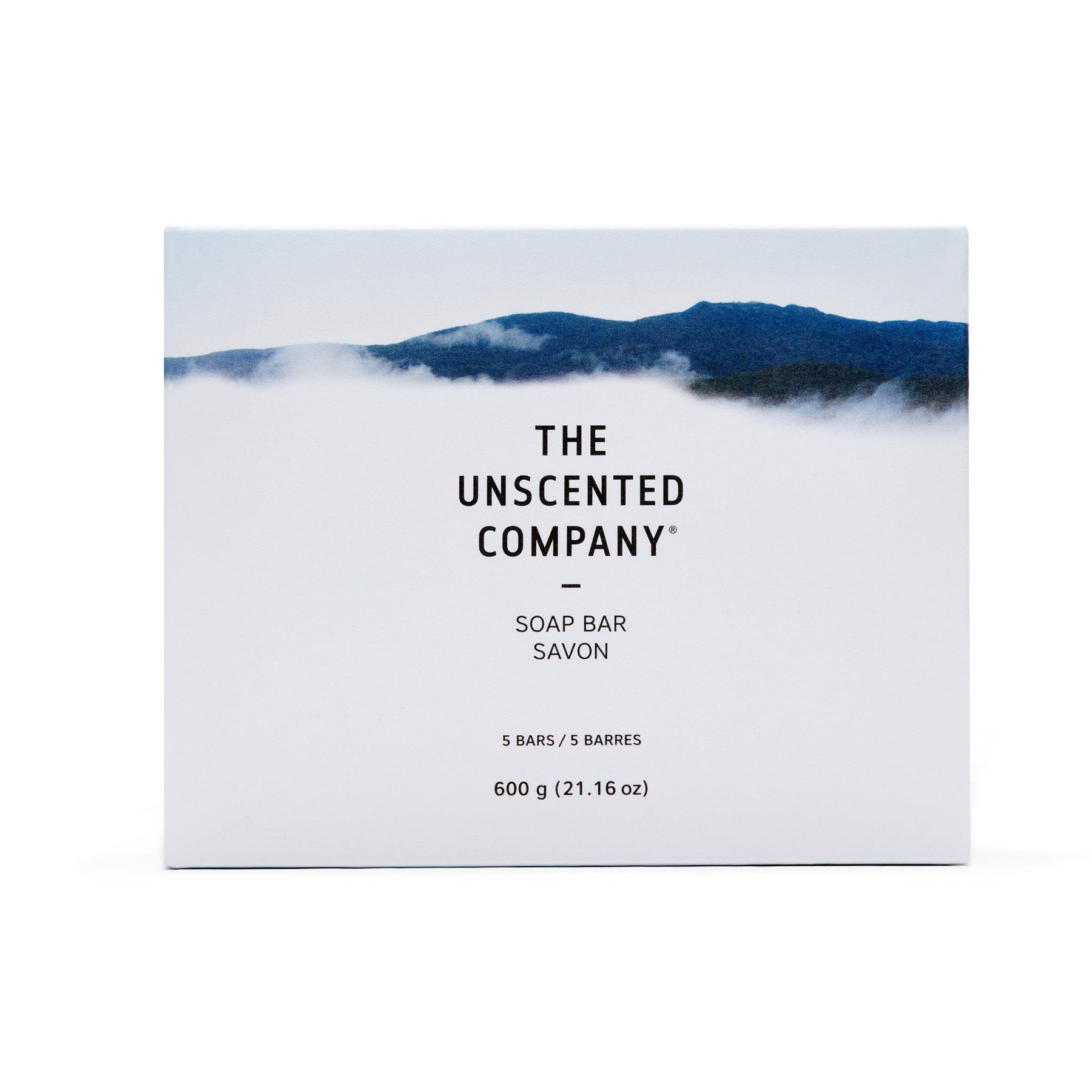 The Unscented Company soap bar on white background.