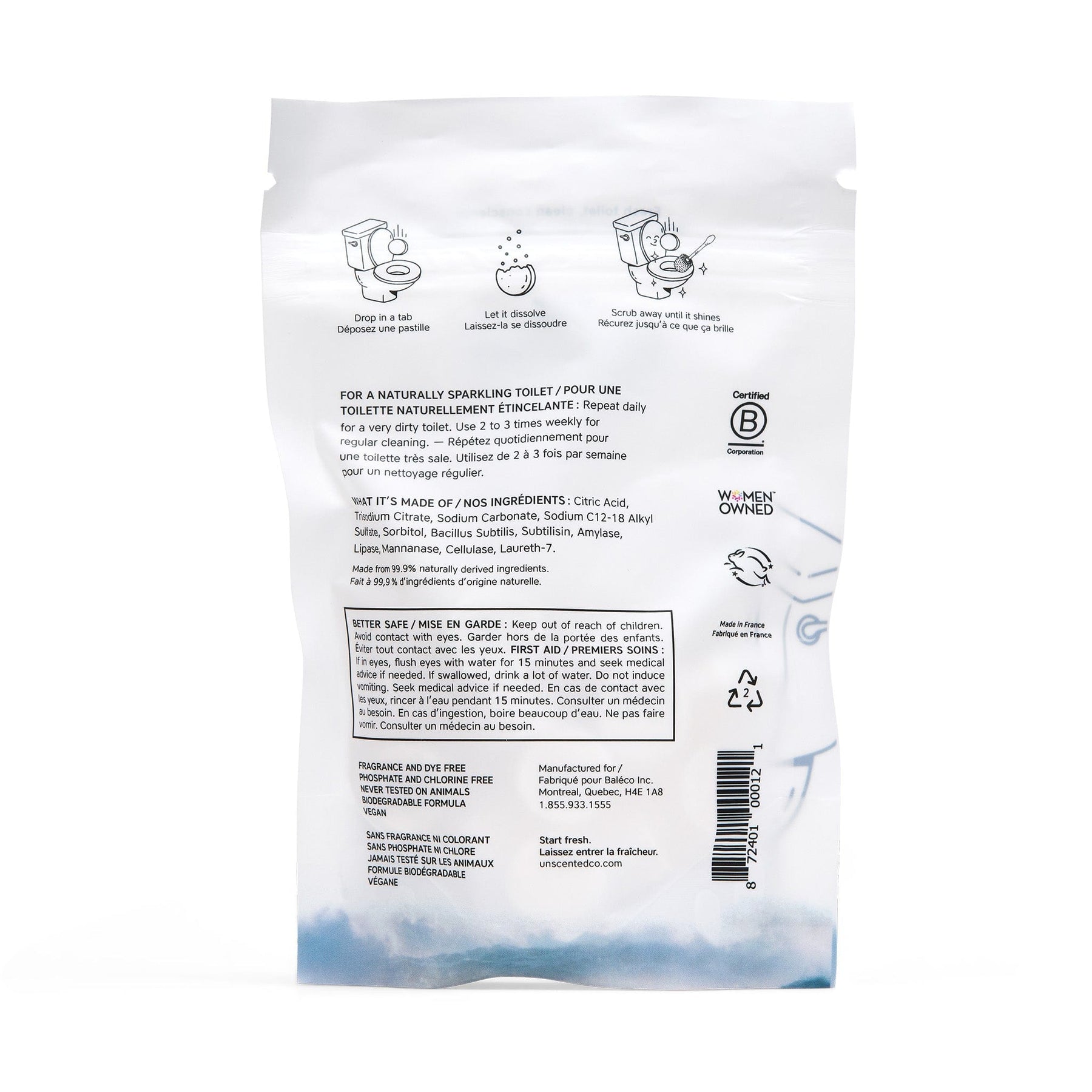 The Toilet Bowl Cleaner - 22 tabs from the back on a white background.