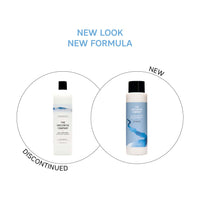 The Unscented Company Hydrating Conditioner bottle, 473 mL – before and after: discontinued Daily Conditioner (left) vs. new formula with vegan keratin (right)