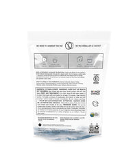 Back of The Unscented Company laundry pacs packaging, displaying usage instructions, ingredients, warnings, and certifications.