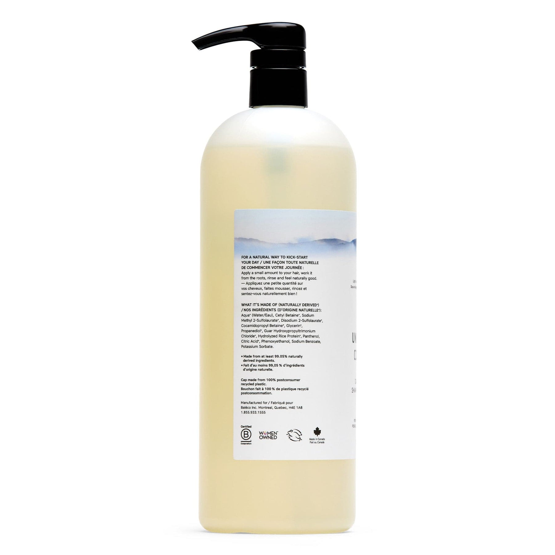 The Daily Shampoo - 1L from the back on a white background.