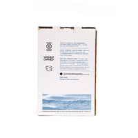 Vue arrière d'une boîte blanche de vinaigre nettoyant à 10 % The Unscented Company détaillant la liste des ingrédients (eau et acide acétique), les consignes de sécurité et les premiers soins. On y voit les logos certifié B Corp, Women Owned, Leaping Bunny (sans cruauté) et le drapeau canadien.